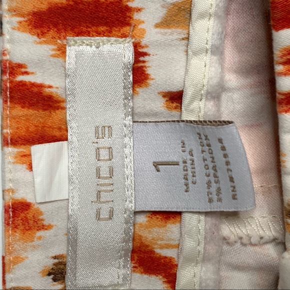 Chico’s size 8 Orange, Brown, White Capris Size 1 - Picture 5 of 5